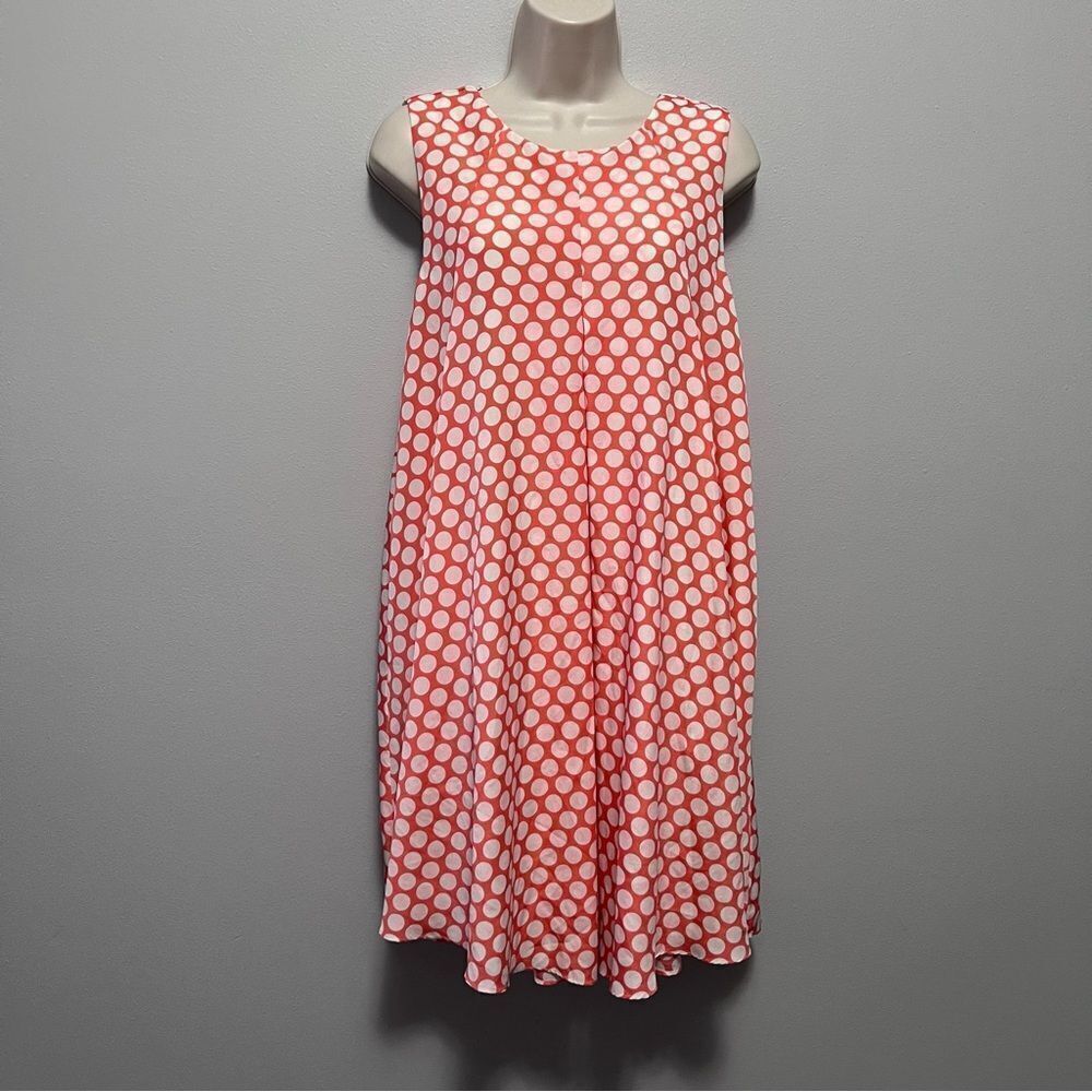 BCBGeneration Coral/White Polka Dot Dress Size L